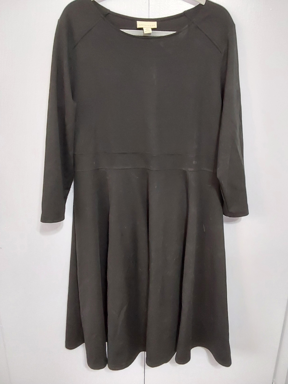 Appleseed's Black Long-Sleeve Fit-and-Flare Dress
